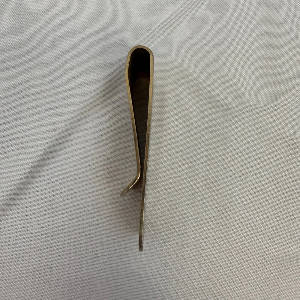 Vintage Gold Tone Dollar Sign Money Clip Ribbed Textured Men's Accessory